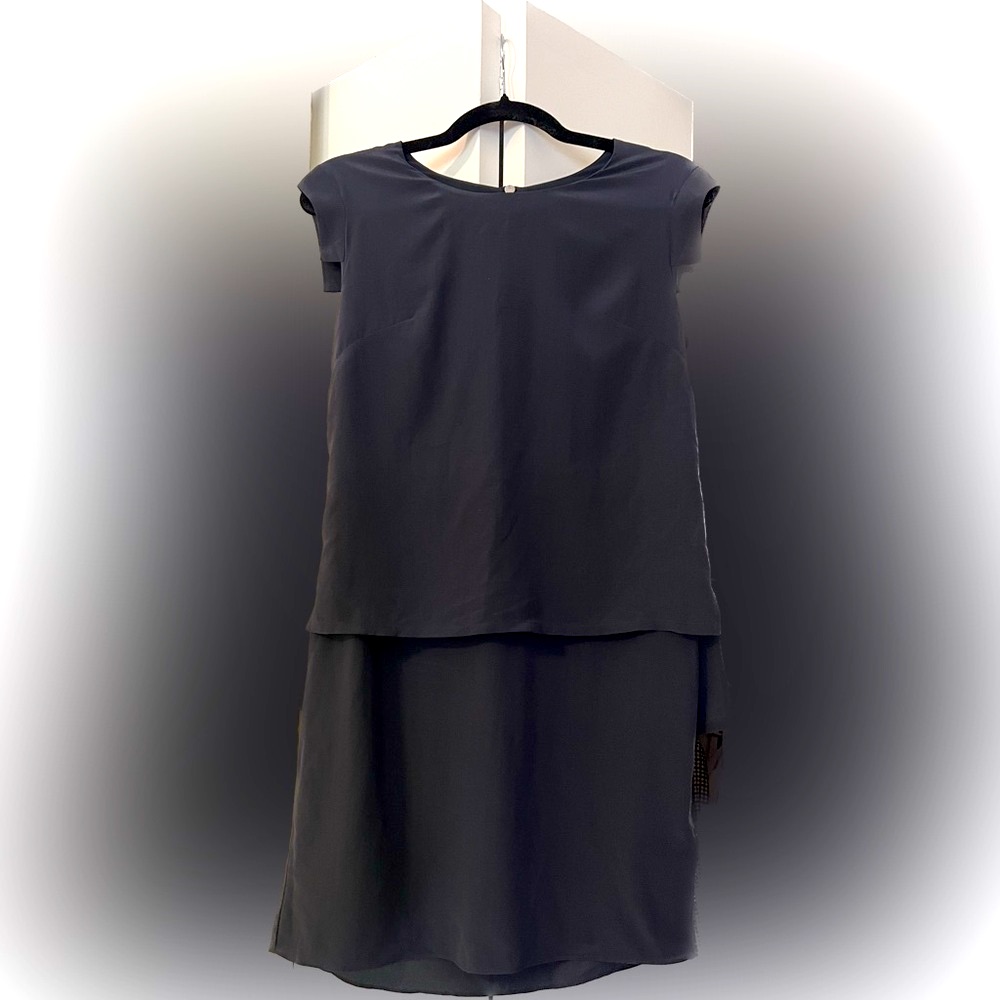 All Saints 100% Silk Dark Grey Dress